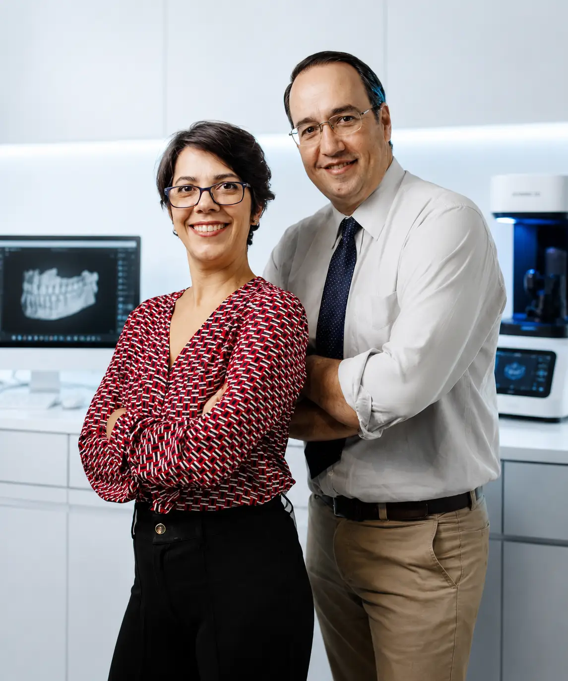 Retrato clínico dos professores doutores Ana Paula Pita e Fabio Venturini Ferreira